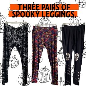Lot of 3 spooky leggings plus size / please read description